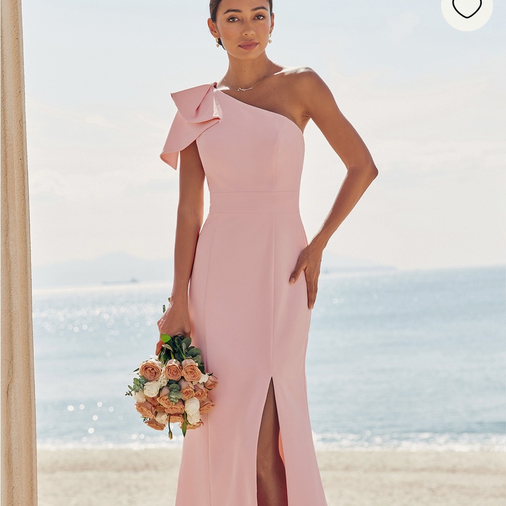 Chic One-Shoulder Pink Dress